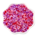Mix of purple and magenta 2.5mm cat eye beads in a white plum blossom dish - 2.5mm (10g/Pack) / Purple Red Series