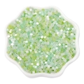 Mix of 2.5mm light green and white tubular cat-eye beads in a white ceramic dish - 2.5mm (10g/Pack) / Light Green Series