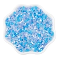 Mix of blue and white 2.5mm cat eye glass beads for DIY jewelry in a white petal dish - 2.5mm (10g/Pack) / Deep Sea Blue Tones