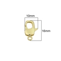 14K gold plated lobster clasp jewelry accessory measuring 10mm width and 16mm height - Lobster Clasp / 10x16mm (1 Piece/Pack) / Gold