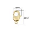 14K gold plated lobster clasp jewelry connector with dimensions 12mm width by 20mm height - Lobster Clasp / 12x20mm (1 Piece/Pack) / Gold