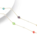 Handmade 14k gold-plated jewelry chain with colorful resin flowers and clear beads - 50cm/Pack / Style 04 Copper Bead Clip Glass Sunflower + Flat White