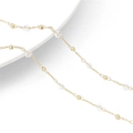 Fine 14k gold-plated chain with small gold beads and faceted clear zircon for DIY jewelry - 50cm/Pack / Style 05 225BD Distance 4-Clasp Flat + Copper