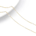 Elegant 14k gold-plated chain with small white pearls for DIY jewelry making - 50cm/Pack / Style 06 2.0 Artificial Pearl Distance 1.0CM