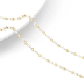 14k gold plated chain with white pearls and metal beads for DIY jewelry making - 50cm/Pack / Style 07 2.0 Artificial Pearl + 2.0 Copper Bead