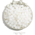 Pearlescent white resin beads with glitter effect for DIY jewelry making and crafts - 12mm (10 Pcs/Pack) / White