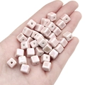 8mm light pink square ceramic beads with glossy glazed finish for DIY jewelry making - Lavender