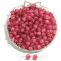 Pink resin beads with gold glitter for DIY handmade bracelets and jewelry making - Red