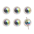 Vue détaillée de perles irisées avec reflets arc-en-ciel pour la création de bijoux - Ouverture env. 3 mm, noir transparent, lot de 4 / Perle Ronde 16mm