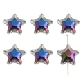 Détail macro de perles en forme d'étoile avec trou central pour création bijoux DIY - Ouverture env. 3 mm, noir transparent, lot de 4 / Étoile à Cinq Branches 20mm
