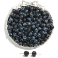 Deep blue starry resin round beads with shimmering finish for DIY jewelry crafting - Navy Blue