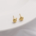 Detail of 14K gold plated bead earring studs with hanging loops for DIY jewelry making - Ball Shape Diameter 6mm (FGT272) 4 Pieces/Pack / Gold