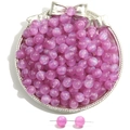 Translucent purple starry resin round beads with glitter for DIY bracelet making - Light Purple