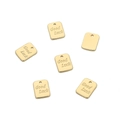 Ciondolo rettangolare dorato con incisione Good Luck per creazione gioielli - Rettangolo Good Luck (Stile #02)