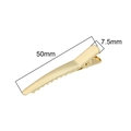 50mm x 7,5mm 14K vergulde eendenbek haarclip met gepolijste afwerking en gekartelde basis - Eendenbek Clip 50mm / 1 Stuk