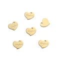 Ciondoli a cuore placcati oro 14K con incisione Handmade per gioielli fai-da-te - Cuore Handmade (Stile #04)
