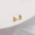 Detailansicht herzförmiger 14K vergoldeter Ohrstecker mit Ösen für DIY-Schmuck - Herzform 5x8mm (FGT272) 4 Stück/Packung / Gold