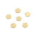 Ciondoli a fiore placcati oro 14K con incisione Hand Made per gioielli fai-da-te - Fiore Piccolo Hand made (Stile #03)