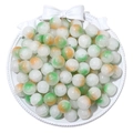 Polished white, green and orange cracked texture beads for DIY jewelry making - 10mm (30 Pieces Per Pack) / Orange Green