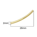 28mm x 2mm gold-plated curved copper tube bead for DIY jewelry and bracelet making - Gold Tone Smooth Curved Tube (No. 2, 1 Piece)