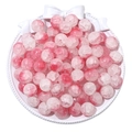 Pink and white cracked glass beads for DIY jewelry making and bracelet crafting - 10mm (30 Pieces Per Pack) / Red