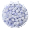 Lavender and white round cracked crystal beads for handmade jewelry in a decorative tray - 10mm (30 Pieces Per Pack) / Purple