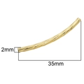 18K gold plated copper 2mm x 35mm spiral twisted curved tube bead for DIY jewelry - Gold-Tone Extended Spiral Curved Tube (Size 8, 1 Piece)
