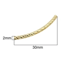 Golden 30mm x 2mm curved tube bead with diamond-cut texture for DIY jewelry making - Gold-Colored Rhombus-Cut Curved Tube (No. 5, 1PC)