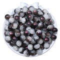 Mixed purple and grey cracked texture round beads for DIY jewelry making - 10mm (30 Pieces Per Pack) / Black Series