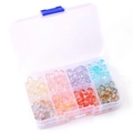 8mm crystal wheel bead kit in an 8-compartment organizer box for DIY jewelry making - 25 Per Grid 200 Total / 8 Grids 8mm
