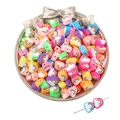 Perles en pâte polymère arc-en-ciel et nuage en plateau argenté pour bijoux DIY - Couleurs Mixtes Aléatoires (30 Pièces/Paquet) / Nuage Arc-en-ciel 10x9mm