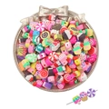 Perles en pâte polymère colorées en forme de dessert pour la création de bijoux DIY - Couleurs Mixtes Aléatoires (30 Pièces/Paquet) / Dessert de Bonbons 8-10mm