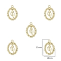 Detailed view of 22x16mm gold floral tulip charms for DIY jewelry making and crafts - Hollow Tulip / 2 Pcs/Set / Gold