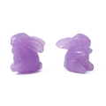 Detail of two purple candy-colored resin rabbits for DIY jewelry and keychain making - Little Rabbit Pendant / 2 Pieces/Pack (16x14mm) / Purple