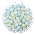 Blue and yellow cracked glass round loose beads for DIY handmade jewelry bracelets - 10mm (30 Pieces Per Pack) / Blue-Yellow