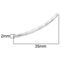 Silver twisted tube beads for DIY bracelet jewelry making measuring 2mm by 35mm - Silver-Toned Extended Spiral Curved Tube (Size 16, 1PC)