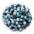 DIY 10mm frosted glass beads in peacock green and purple for handmade jewelry - 10mm (30 Pieces Per Pack) / Blue Black Mixed