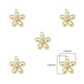 Golden five-petal flower metal charms 14x15mm for DIY jewelry making accessories - Five-Petal Flower / 2 Pcs/Set / Gold