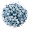 Blue and white gradient cracked glass round beads for DIY handmade jewelry crafts - 10mm (30 Pieces Per Pack) / Cyan Blue Series