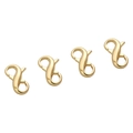 Lot de quatre fermoirs mousquetons doubles en forme de S plaqués or 14K pour bijoux - 8x13mm Rempli d'Or 14K