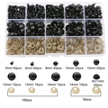Ojos de seguridad de plástico negro con arandelas para peluches en caja - Kit de Accesorios Organizador de Múltiples Rejillas