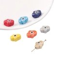 Perline colorate in ceramica a Mano di Fatima e Malocchio per creazione di gioielli fai da te - Forma a Mano 12x14mm / Confezione da 10 / Colori Misti Casuali