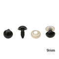 9mm DIY self-adhesive googly eyes for doll making and craft projects with washers - Black / 9mm (50 Pairs/Pack)