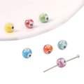 Ceramic evil eye beads in multiple colors for DIY bracelets and earring jewelry making - Round Bead 6mm / 10 Pieces Pack / Random Mixed Colors
