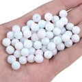 Handheld 8mm porcelain white glass beads with iridescent finish for DIY jewelry crafting - 8mm (50pcs/Pack) / Light Blue & Pink