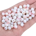 DIY jewelry 8mm beads with round white and pink gradient ceramic-style glass finish - 8mm (50pcs/Pack) / Orange Pink