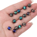 Macro detail of starry sky temperature sensing resin beads for DIY jewelry making - Style 01 (BSB083) / 8x7mm (Hole Approx 4mm) 1 Piece/Pack / Iridescent Gradient