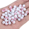 8mm white and peach gradient glass beads for DIY bracelet and jewelry making - 8mm (50pcs/Pack) / Pink