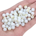 8mm milky white porcelain lacquer glass beads held in hand for DIY jewelry making - 8mm (50pcs/Pack) / Yellow
