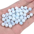 8mm light blue glass round beads for DIY bracelet making and jewelry accessories - 8mm (50pcs/Pack) / Light Blue